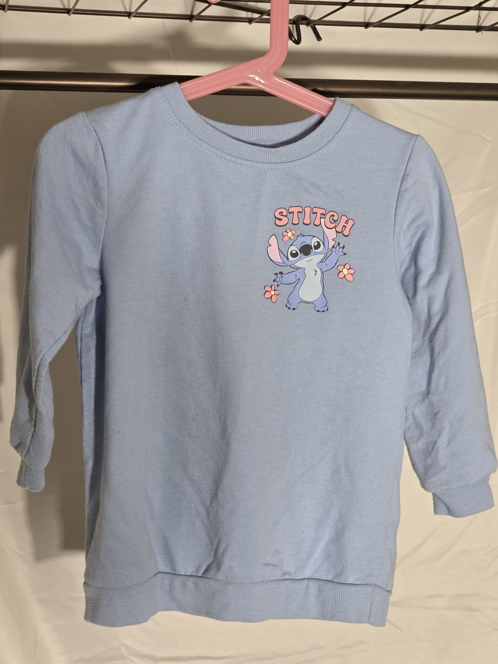 Disney Stitch Light Blue Long-Sleeve Kids Top